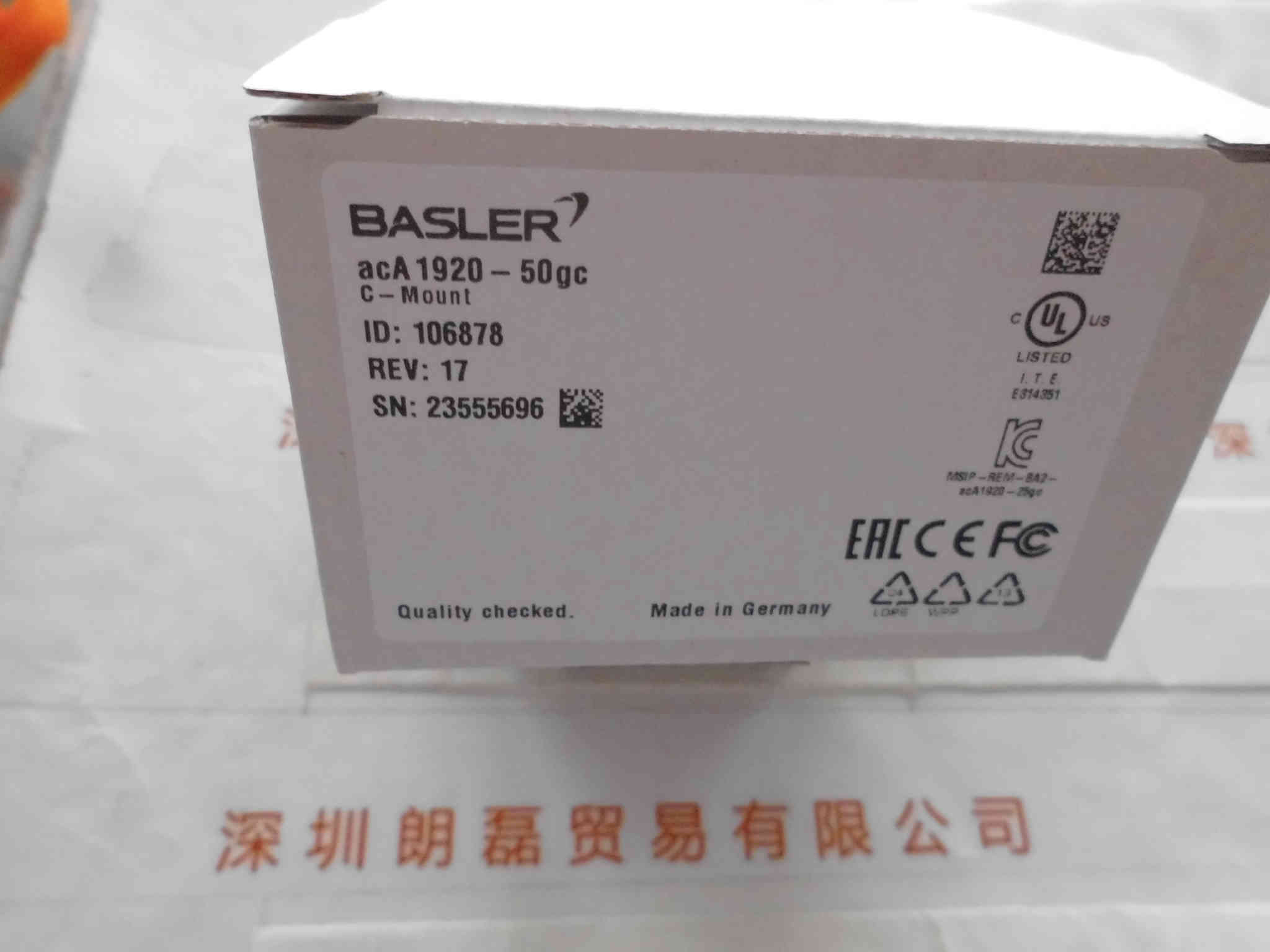 BASLER巴斯勒   acA1920-50gc  工业相机
