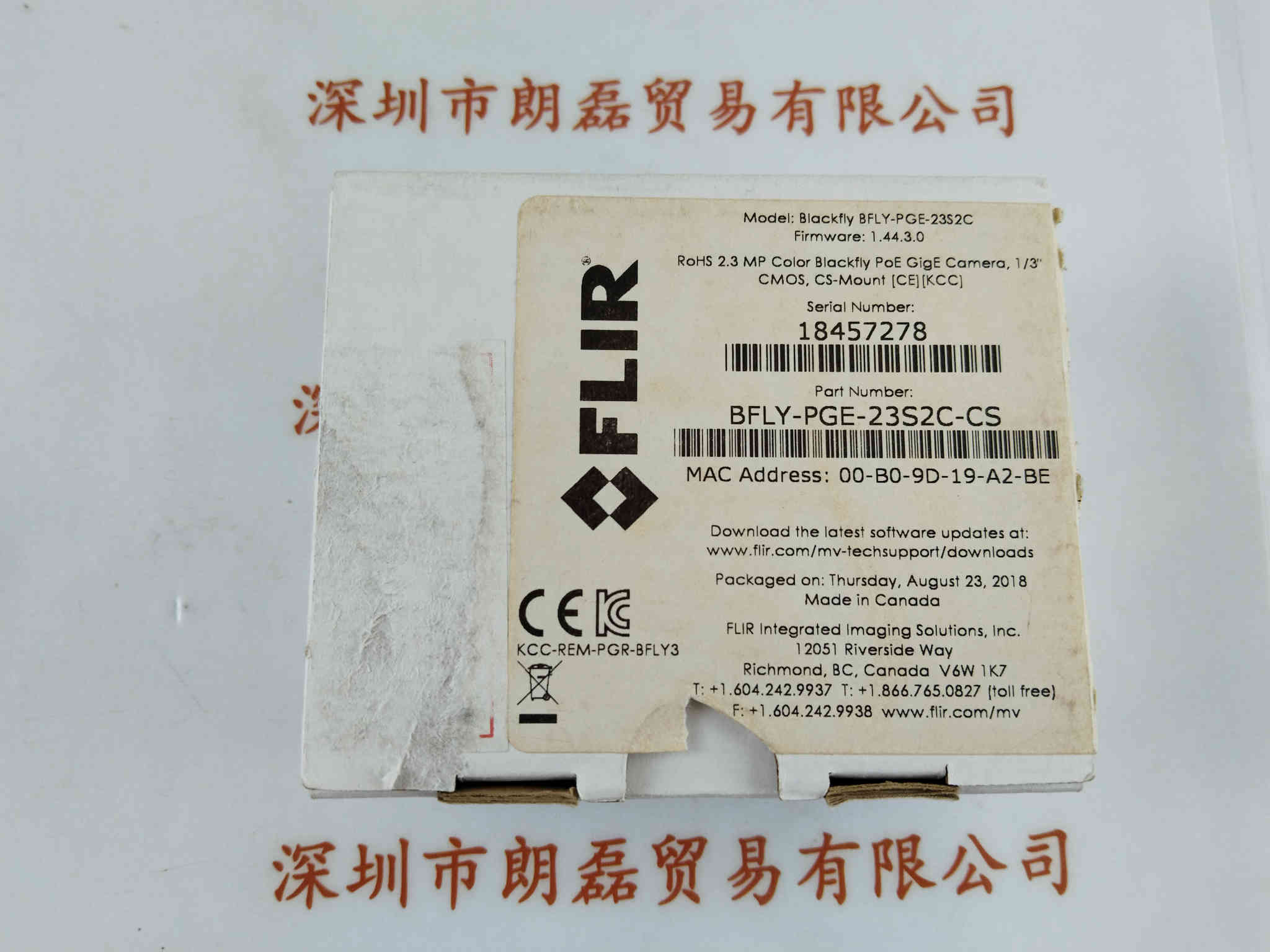 FLIR菲力尔  BFLY-PGE-23S2C -CS  工业相机 
