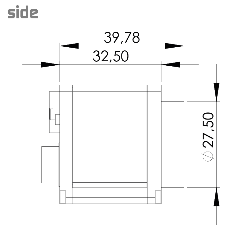 设计图 eco415CVGE 右侧（所有尺寸以毫米为单位）