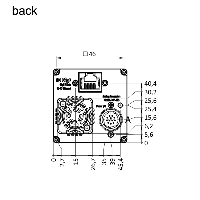 fxo541CXGE 背面设计图（所有尺寸以毫米为单位）
